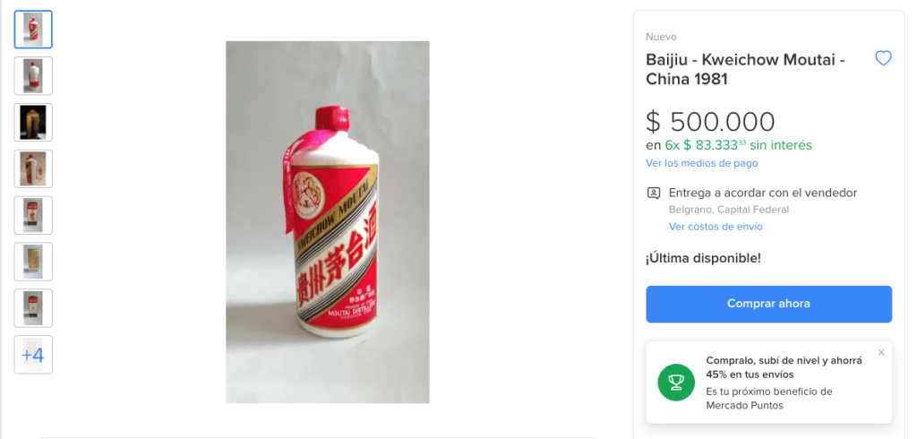 mercado libre moutai