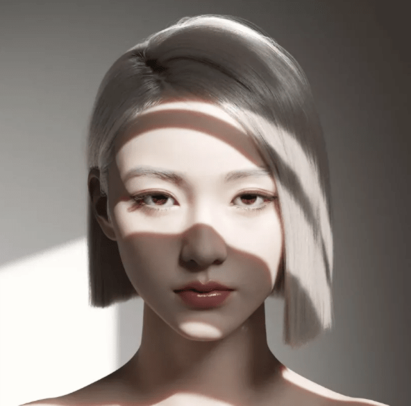 Ayayi influencer virtual textura de la piel realista